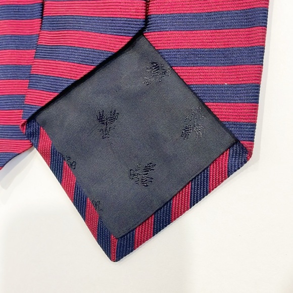Brooks Brothers Mens Makers Tie Repp Silk Striped Made in USA Blue Red - Picture 5 of 6
